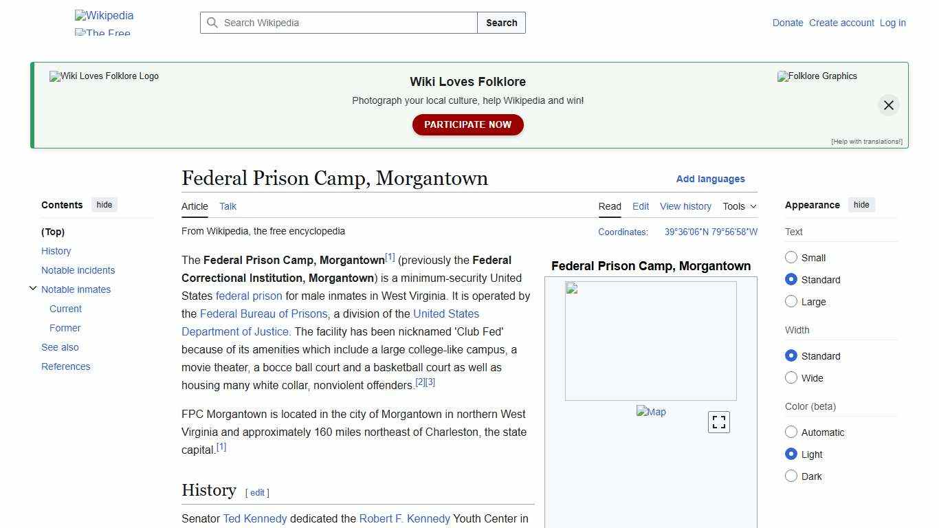 Federal Prison Camp, Morgantown - Wikipedia